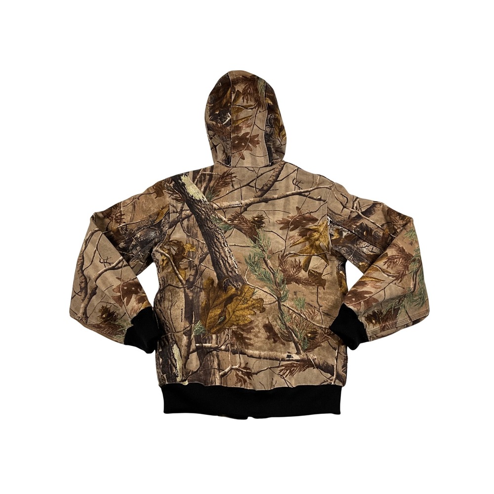 VTG Carhartt Youth L 10/12 YYJ220 CAP Camo Hooded Active Jacket Thermal Lined - Picture 2 of 16